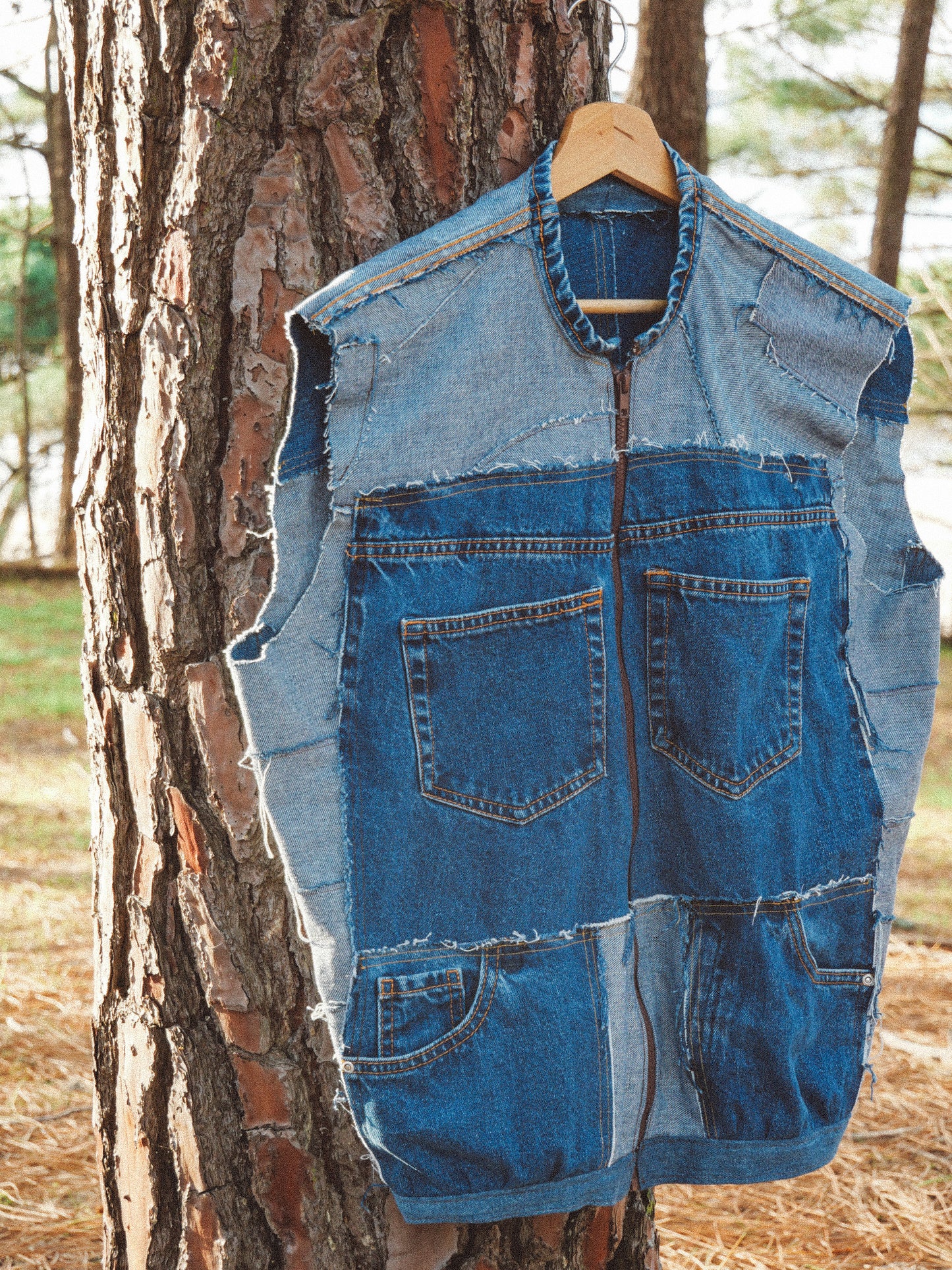 Veste en jean upcyclée « Éli »